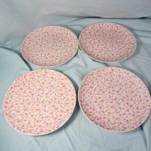 FOUR Donghia pink confetti salad appetizer plates (w1355)